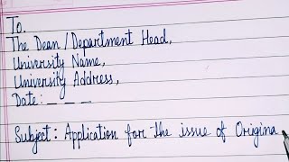 How do I write an application for the original degree certificateIn EnglishHandwriting [upl. by Zasuwa157]