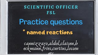 Scientific Officer Psc practice questions  named reactions  organic chemistry [upl. by Tabatha68]