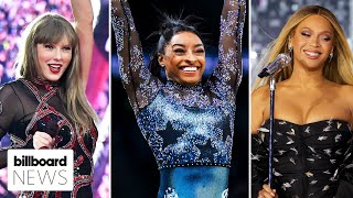 Simone Biles amp More Gymnasts Compete to Stray Kids Beyoncé Taylor Swift amp More  Billboard News [upl. by Olra234]