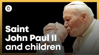 Saint John Paul II and children [upl. by Ynalem]