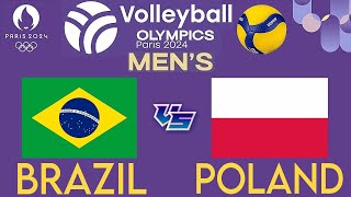 OLYMPIC MENS VOLLEYBALL LIVE │ BRAZIL vs POLAND Livescore [upl. by Dickerson]