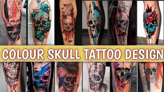 Top 30 skull 💀 Tattoo watter colour top designs 2024 [upl. by Anayhd732]