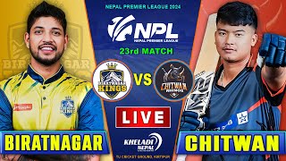 BIRATNAGAR KINGS VS CHITWAN RHINOS MATCH LIVE  NPL 2024  23rd MATCH  Live score amp Commentary [upl. by Elwira]