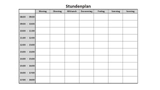 Stundenplan Tagesplan zum Ausdrucken in Excel Tutorial für Anfänger [upl. by Leilah]