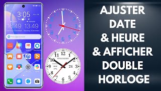 Comment ajuster la date et lheure et afficher une double horloge sur un téléphone Android [upl. by Ayaet]