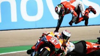 Lorenzo crash MotoGP Aragon 2018 [upl. by Nagaek]