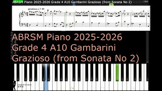 ABRSM Piano 2025 2026 Grade 4 A10 Gambarini Grazioso from Sonata No 2 [upl. by Asyral560]