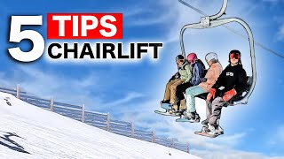 5 Tips for Riding the Chairlift  Beginner Snowboarding [upl. by Yaresed]