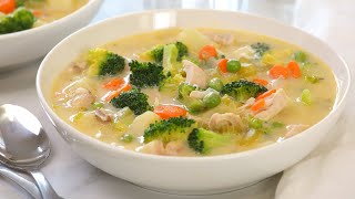 Creamy Chicken Soup with Vegetables  Hearty amp Nutritious Fall Recipes [upl. by Kuhlman249]