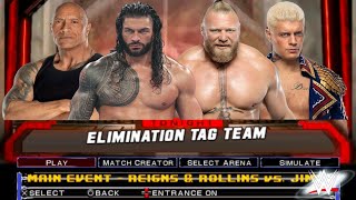 Roman Reigns The Rock vs Brock Lesnar Cody Rhodes Full Match  WWE SmackDown vs Raw  SmackDown [upl. by Anitnoc]