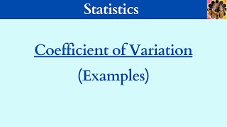 17 Coefficient of variation in statistics  Standard Deviation measuresofdispersion [upl. by Orrin627]