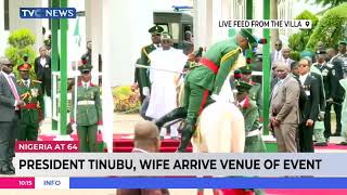 Nigeria At 64 President Tinubu Inspects Guard Of Honour [upl. by Aiveneg]