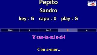 Pepito  Sandro Karaoke amp Easy Guitar Chords Key  G [upl. by Annayoj]