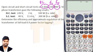 Transformer OC test and SC test problems  effeciency voltage regulation calculations [upl. by Mya]