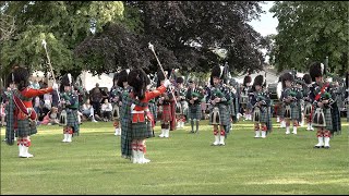 Ballater Pipe Band playing Greenwood Side on the march for Beating Retreat after 2023 Ballater Games [upl. by Hoo]