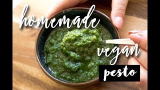 Homemade Vegan Pesto  5Minute Recipe  VEGAN [upl. by Ferwerda]