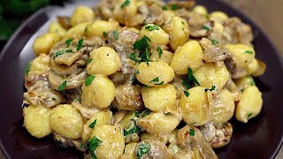 Ein einfaches und köstliches Abendessen Gnocchi mit Pilzen in Sahnesauce [upl. by Anattar]