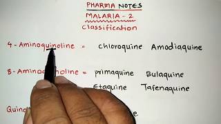 MALARIA  ANTIMALARIAL DRUGS CLASSIFICATION WITH TRICKS  PART2  RRB PHARMACIST EXAM  GPAT  ESIC [upl. by Darce]