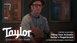 Oiling Your Acoustic Guitars Fingerboard  Coffee amp Guitars w Andy Powers [upl. by Elamor]