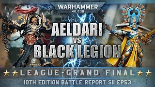 GRAND FINAL Aeldari vs Black Legion Chaos Space Marines Warhammer 40K Battle Report 10th Edition [upl. by Anirbak715]