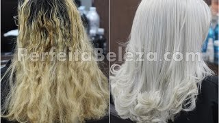 Descoloração Global Cabelo Platinado [upl. by Sihunn612]