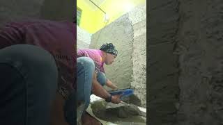 Bathroom remodel day3 wall plastering done fypyoutube thankyouforwatching reelsfb basiclangyan [upl. by Leyameg]