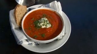 Beetroot soup with horseradish cream recipe  Five Minute Food [upl. by Avenej]