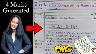 Blog writing class 12  12th English writing skill  Blog Kaise likheBlog Writing  12 English 2024 [upl. by Kylila837]