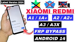 Xiaomi A1  A1 Plus  A2  A2 Plus  A3  A3x FRP Bypass Android 14  Google Unlock Without PC 2024 [upl. by Duthie]