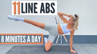 11 LINE ABS WORKOUT  8 MIN for 2 Weeks  lose love handles  tone side abs  Mary Braun [upl. by Louie89]