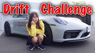 Porsche Experience Center Tokyo Can a Beginner Master Drifting in a Porsche 911 Carrera cargirl [upl. by Ilenay978]