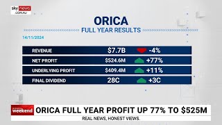 Orica CEO analyses the company’s 77 per cent lift in full year profits [upl. by Nospmoht]