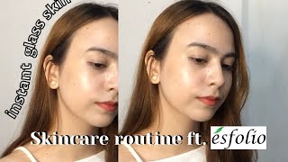 Instant glass skin Skin care routine ft Esfolio 🍃  Anna Louise Philippines [upl. by Nordna738]