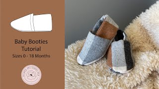 Baby Booties Tutorial  Pattern Beginner Sewing DIY [upl. by Naot]