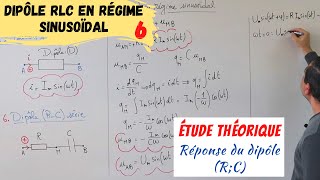 Dipôle RLC en régime sinusoïdal6 Réponse dun dipôle RC résumé [upl. by Briney]