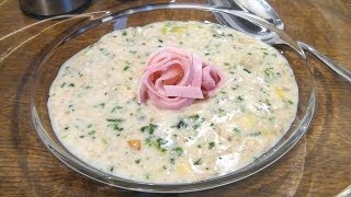 Haferflockensuppe mit Schinken und Kräuter  Rezept Video [upl. by Kempe]