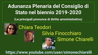 Adunanza Plenaria del Consiglio di Stato nel biennio 20192020 532021 [upl. by Leoj]