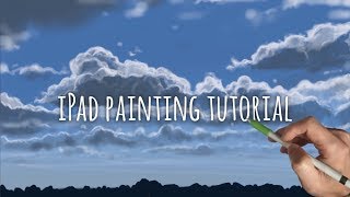 IPAD LANDSCAPE PAINTING TUTORIAL  Cumulus Clouds [upl. by Eramat]