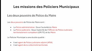 Les missions des Policiers Municipaux [upl. by Tingley]