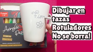 Rotuladores para Tazas NO SE BORRAN Marcadores Acrílicos Reseña [upl. by Ajnotal]