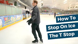 How to Stop on Ice Skates  The T Stop [upl. by Eannyl985]