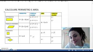 Perimetro e area di rettangolo quadrato parallelogramma rombo e formule inverse1 [upl. by Aelaza926]