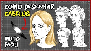 Como desenhar cabelos  PASSO A PASSO  Tutorial COMPLETO [upl. by Imugem]