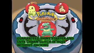 GUARANTEED SHINY STARTER POKEMON IN HEARTGOLD AND SOUL SILVER AND CUTE CHARM GLITCH ON 3DS [upl. by Animar173]