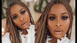 BLONDE Summer FULANI BRAIDS  90s Vibes Makeup [upl. by Cod]