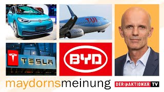 Maydorns Meinung Tesla BYD Volkswagen JinkoSolar Ørsted Uniper Shop Apotheke TUI Freyr [upl. by Nomrac]