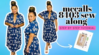 McCall’s 8403 Sew Along view C  How to make a cut out dress [upl. by Breech]