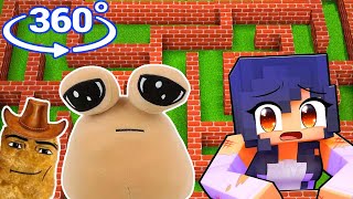 APHMAU SURVIVE In POU amp Gedagedigedagedago MAZE  Minecraft 360° [upl. by Atreb]