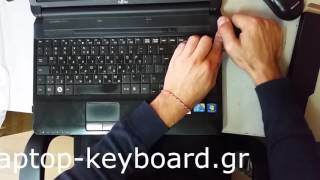 Fujitsu AH530 AH531 NH751 keyboard replacement  Αλλαγή πληκτρολογίου Fujitsu Lifebook AH530 [upl. by Nolitta]