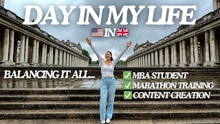 DAY IN MY LIFE MBA STUDENT MARATHON TRAINING CONTENT CREATION  LONDON UK [upl. by Mozart988]